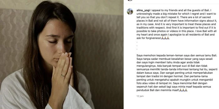 Berpose Telanjang di Pohon Suci Bali, Alina asal Rusia Menyesal Kurang Pengetahuan