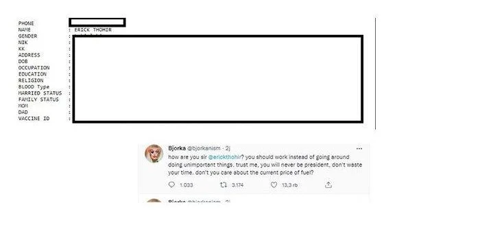 Bjorka Kembali Bocorkan Data, dari Puan Maharani, Erick Thohir hingga Denny Siregar Bjorka Kembali Bocorkan Data, dari Puan Maharani, Erick Thohir hingga Denny Siregar