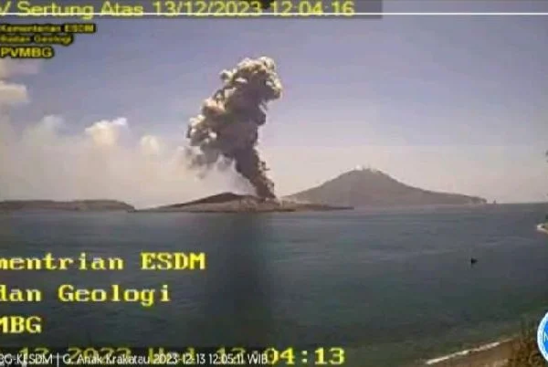 Gunung Anak Krakatau Dua Kali Erupsi, Keluarkan Abu 357 Meter di atas Permukaan Laut Gunung Anak Krakatau Dua Kali Erupsi, Keluarkan Abu 357 Meter di atas Permukaan Laut