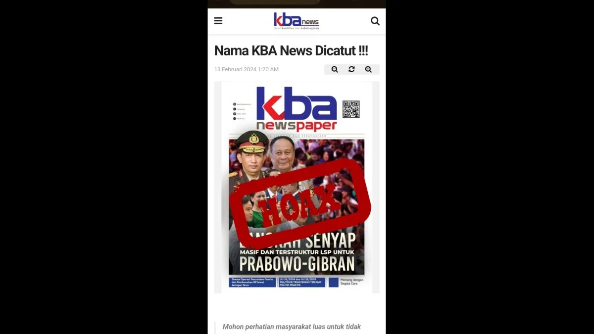 Polri dan KBA News Usut Penyebar Buletin Digital Berisi Hoaks Kapolri Dukung Salah Satu Capres-Cawapres Polri dan KBA News Usut Penyebar Buletin Digital Berisi Hoaks Kapolri Dukung Salah Satu Capres-Cawapres