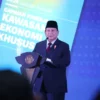 Prabowo Subianto meresmikan peluncuran Geoportal Kebijakan Satu Peta 2.0 di The St. Regis, Jakarta Selatan, pa