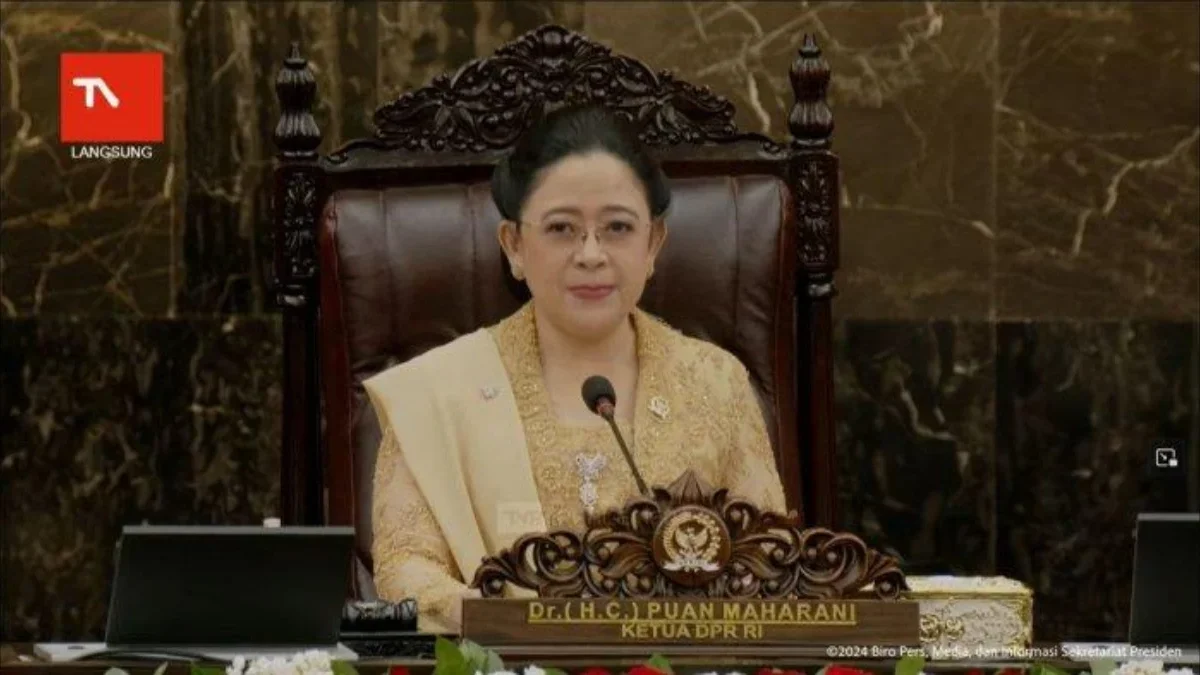 Puan Maharani Singgung Etika Politik Pemilu: Seharusnya Jadi Autokritik atau Koreksi Diri Ketua DPR RI, Puan Maharani menyampaikan pidato pada Sidang Tahunan MPR RI dan Sidang Bersama DPR-DPD RI tahun
