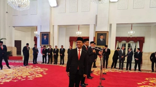Celetuk Bahlil Sebelum Dilantik Jadi Menteri ESDM: Suasananya Kayak Munas Golkar Bahlil Lahadalia saat menghadiri agenda pelantikan sebagai menteri Energi dan Sumber Daya Mineral (ESDM), di I