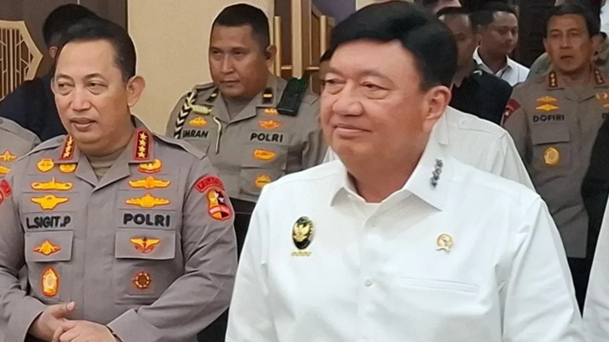 Menteri Koordinator Politik dan Keamanan (Menko Polkam), Budi Gunawan saat konferensi pers kasus pengungkapan