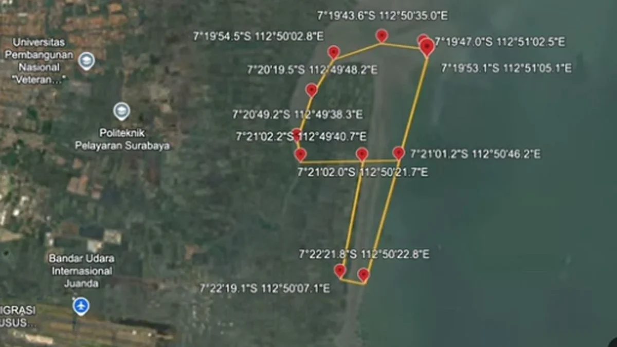 Polda Jawa Timur Bentuk Tim Khusus Selidiki Temuan SHGB 656 Hektare di Perairan Sidoarjo WALHI Jatim kritik keras izin HGB 656 hektare di perairan Sidoarjo, Rabu (22/1/2025)(Tangkapan Layar)
