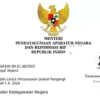 Surat tindak lanjut penyesuaian jadwal pengangkatan CASN TA 2024