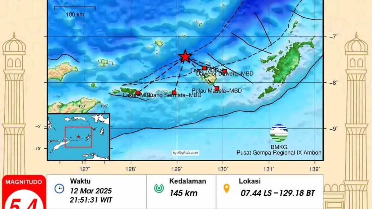 Laut Banda Diguncang Gempa Bumi Magnitudo 5,4 Gempa Bumi Laut Banda (Dok. BMKG)