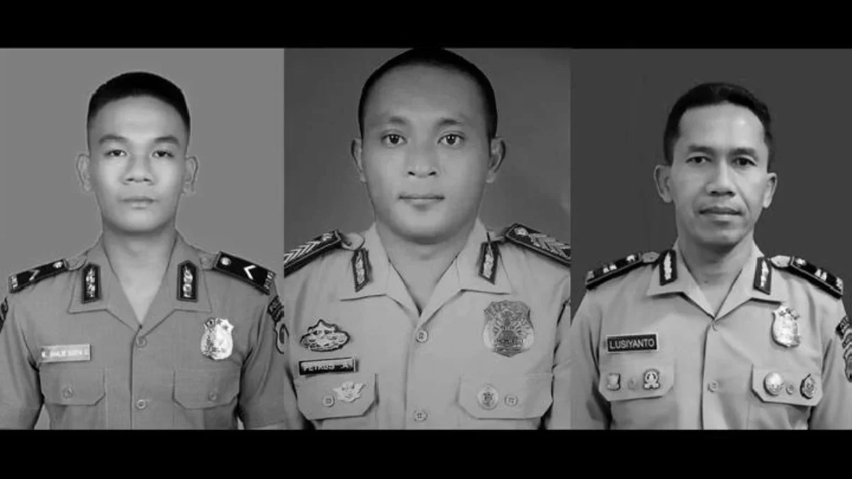 TKP 3 Polisi Ditembak di Lokasi Judi Sabung Ayam Way Kanan Dikenal Area Texas, Banyak Beredar Senjata Rakitan Brigadir Polisi Dua M. Ghalib Surya Ganta (kiri), Brigadir Polisi Kepala Petrus Apriyanto dan Inspektur Polisi