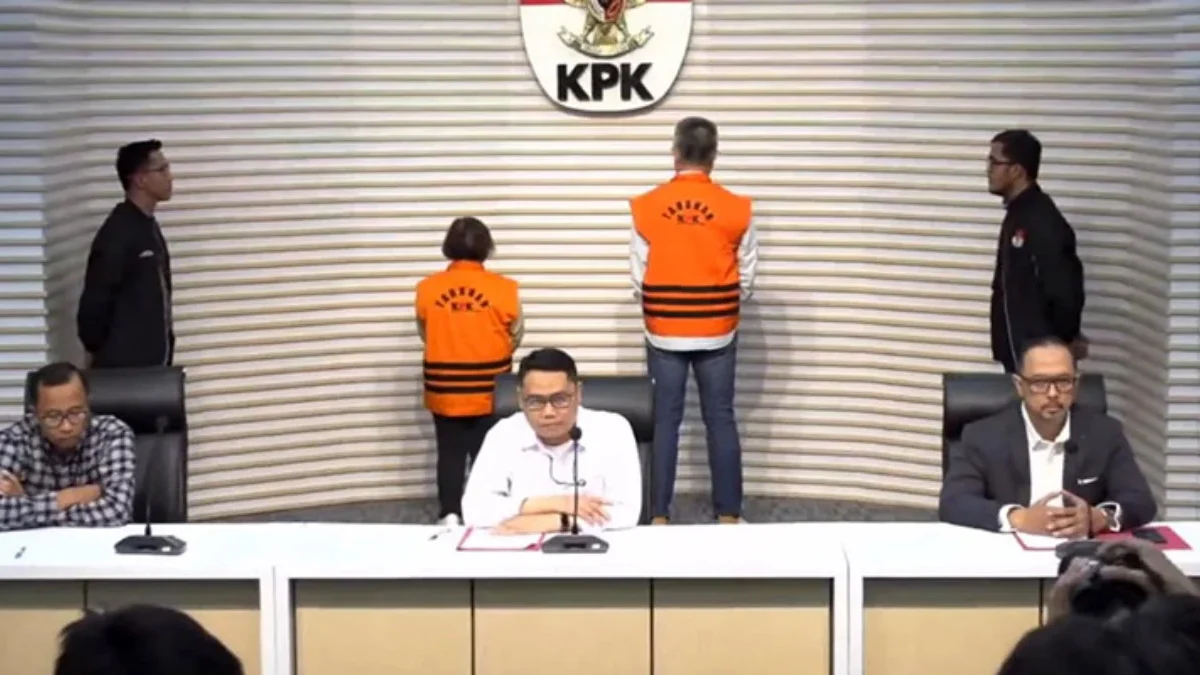 Konferensi pers KPK terkait penahanan dua orang tersangka kasus di LPEI/Istimewa