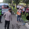 Kondisi korban terbakar di dekat Pos Polisi Jalan Arteri, Kelurahan Tawangmas, Kecamatan Semarang Barat, Kota