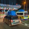 Situasi arus lalu lintas di exit tol Merak pada Kamis 27 Maret 2025
