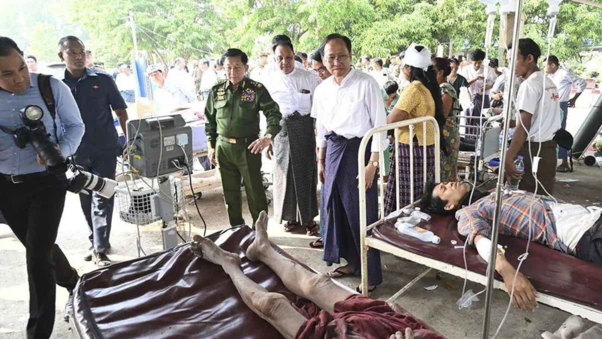 Korban terluka akibat gempa dahsyat di Myanmar terus berdatangan ke Rumah Sakit di Ibu Kota Naypyidaw. Pasien