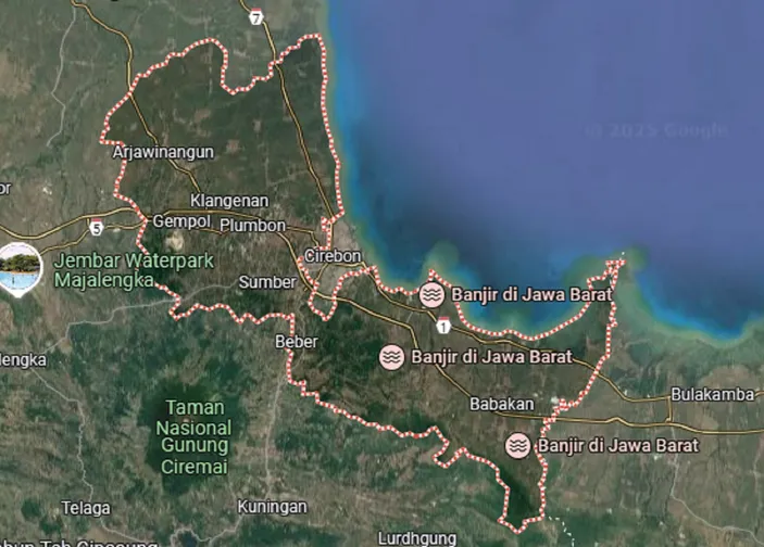 Mengapa Cirebon Ingin Memisahkan Diri dari Jawa Barat? Potret Peta wilayah Kabupaten Cirebon /Google Maps