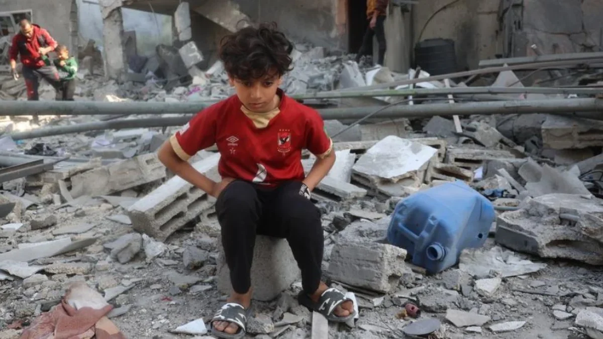 Dewan HAM PBB Sahkan Resolusi Tuntut Pertanggungjawaban atas Situasi Palestina yang Diduduki Israel Kehancuran di Gaza setelah pemboman hebat Israel yang dilaporkan oleh kantor koordinasi bantuan PBB, OCHA (UNI