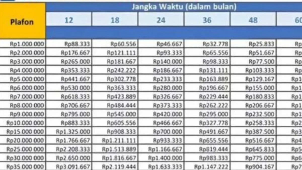 Plafon Pinjaman Rp250 Juta Suku Bunga 0,5% Lengkap Syarat Dan Cara Pengajuan, Cek Besaran Angsurannya Disini (