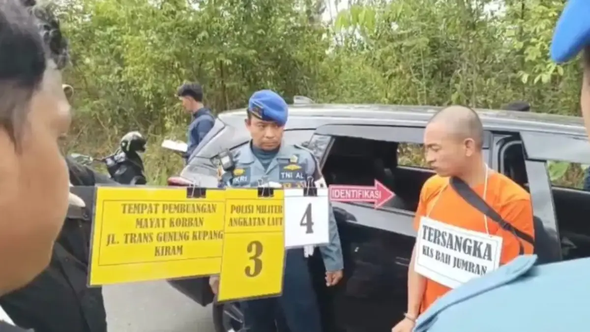 Rekonstruksi pembunuhan jurnalis Juwita, Kalimantan Selatan, Sabtu (5/4/2025). (Foto: keluarga korban)