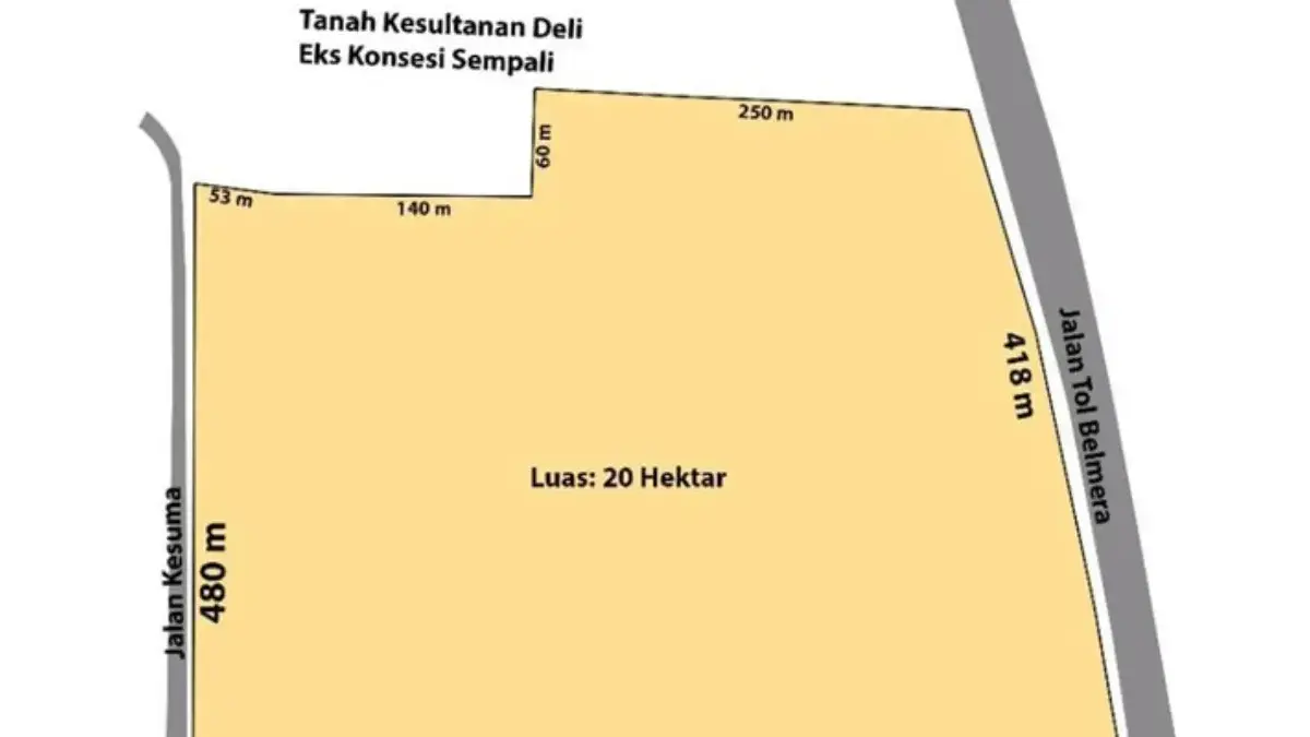 Sketsa tanah milik Kesultanan Deli (IST)