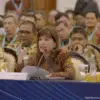 Ketua Umum APINDO Shinta Kamdani di acara Sarasehan Ekonomi bersama Presiden RI dengan tema \