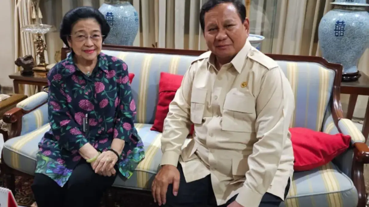Presiden Prabowo Subianto bertemu Presiden ke-5 Megawati Soekarnoputri di Teuku Umar, Jakarta, Senin (7/4/2025