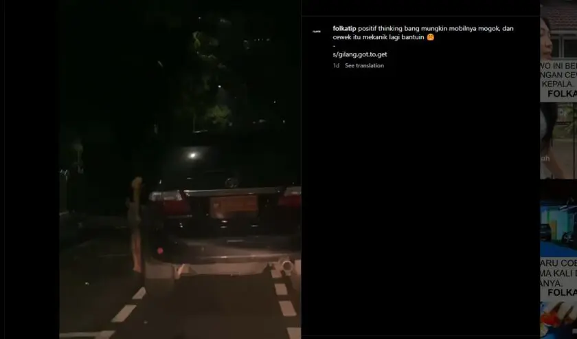 Tangkapan layar video yang diunggah akun Instagram @Folkatip, kendaraan dinas Kementerian Pertahanan diduga be