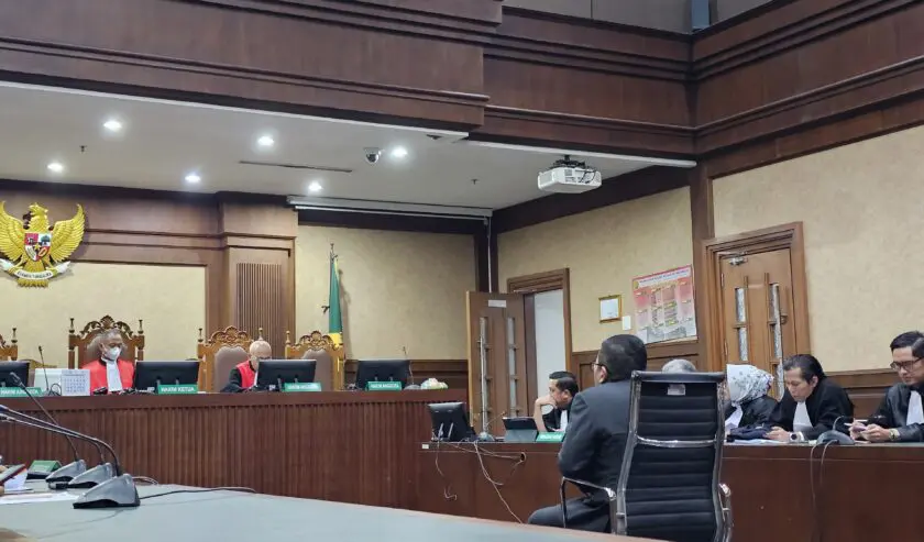 Hasto Kristiyanto Sekjen DPP PDIP saat menjalani sidang di Pengadilan Tipikor, Jakarta Pusat dengan agenda put