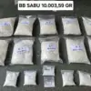 Barang bukti 10 kg sabu siap edar diamankan Polda Metro Jaya (IST)