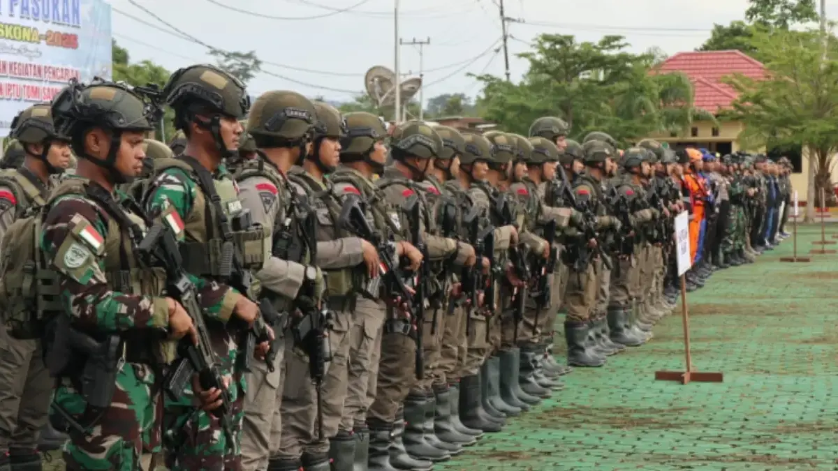 Apel gelar pasukan gabungan yang melibatkan unsur Polri, TNI, Basarnas, serta sejumlah instansi terkait untuk