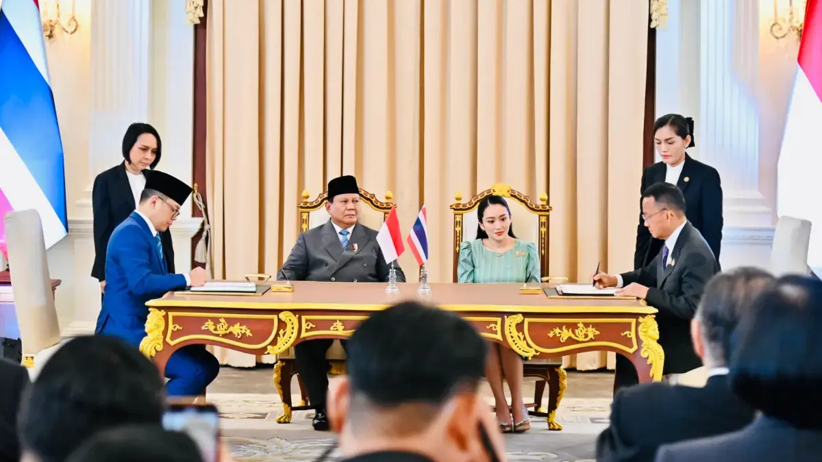 Presiden RI Prabowo Subianto dan Perdana Menteri (PM) Thailand Paetongtarn Shinawatra saksikan langsung MoU bi
