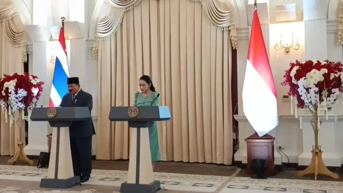 Presiden RI Prabowo Subianto berpidato di Government House, Bangkok, Thailand, Senin (19/5/2025). (Foto: Tim M