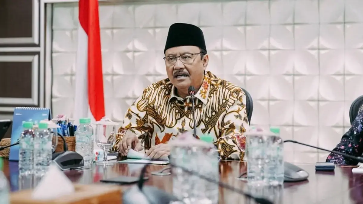 Menteri Sosial Saifullah Yusuf (Gus Ipul) saat memberikan arahan secara daring pada acara Pelatihan Fasilitato