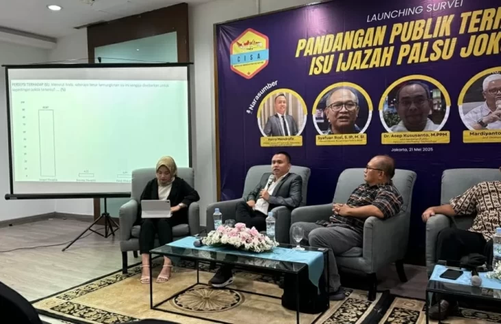 Hasil Survei CISA: 89,87 Persen Responden Menilai Isu Ijazah Palsu Jokowi Permainan Rival Politik Versi survei Center for Indonesia Strategic Actions (CISA), mayoritas publik menilai isu ijazah palsu Mantan P