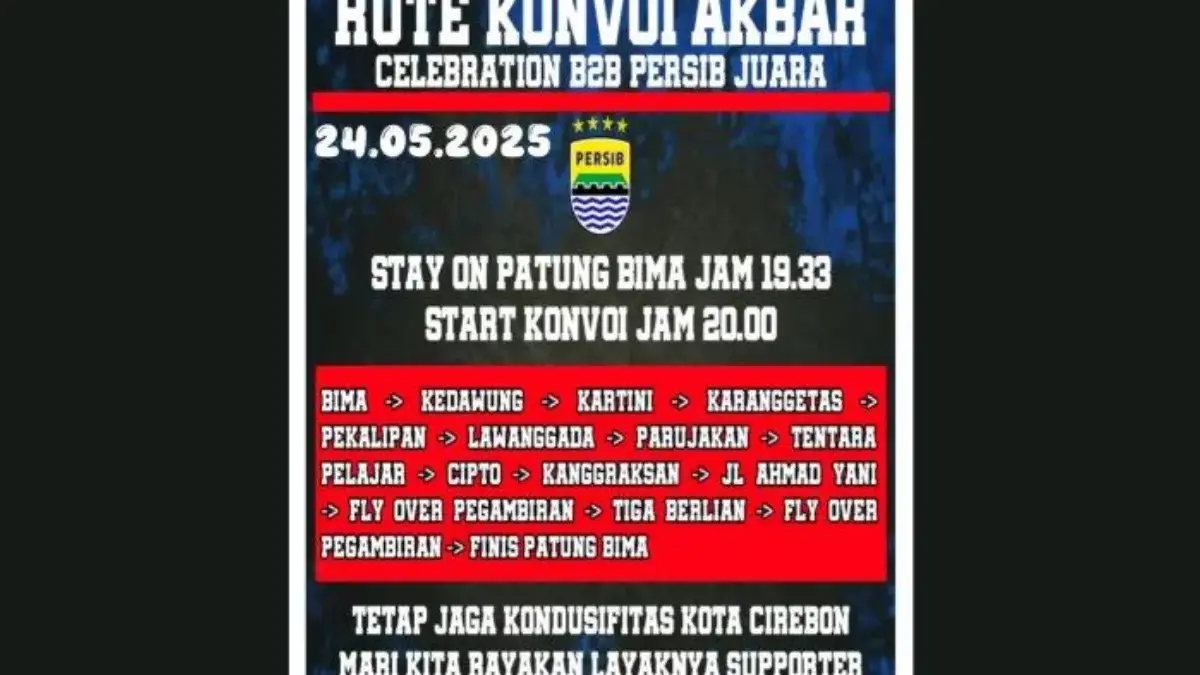 Pamflet bobotoh dari Viking Distrik Cirebon Bersatu turun ke jalan malam ini, Sabtu (24/5/2025), untuk meraya