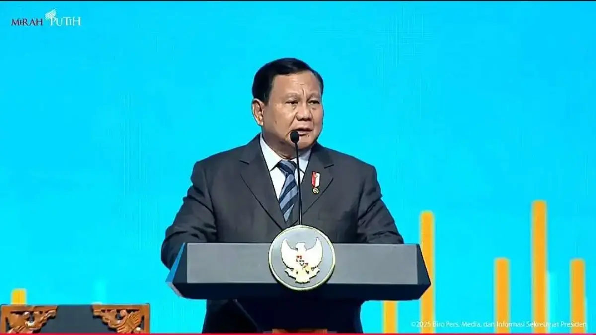 Presiden Prabowo Subianto ketika menghadiri acara Indonesia-China Business Reception, di Jakarta, Sabtu (24/5/