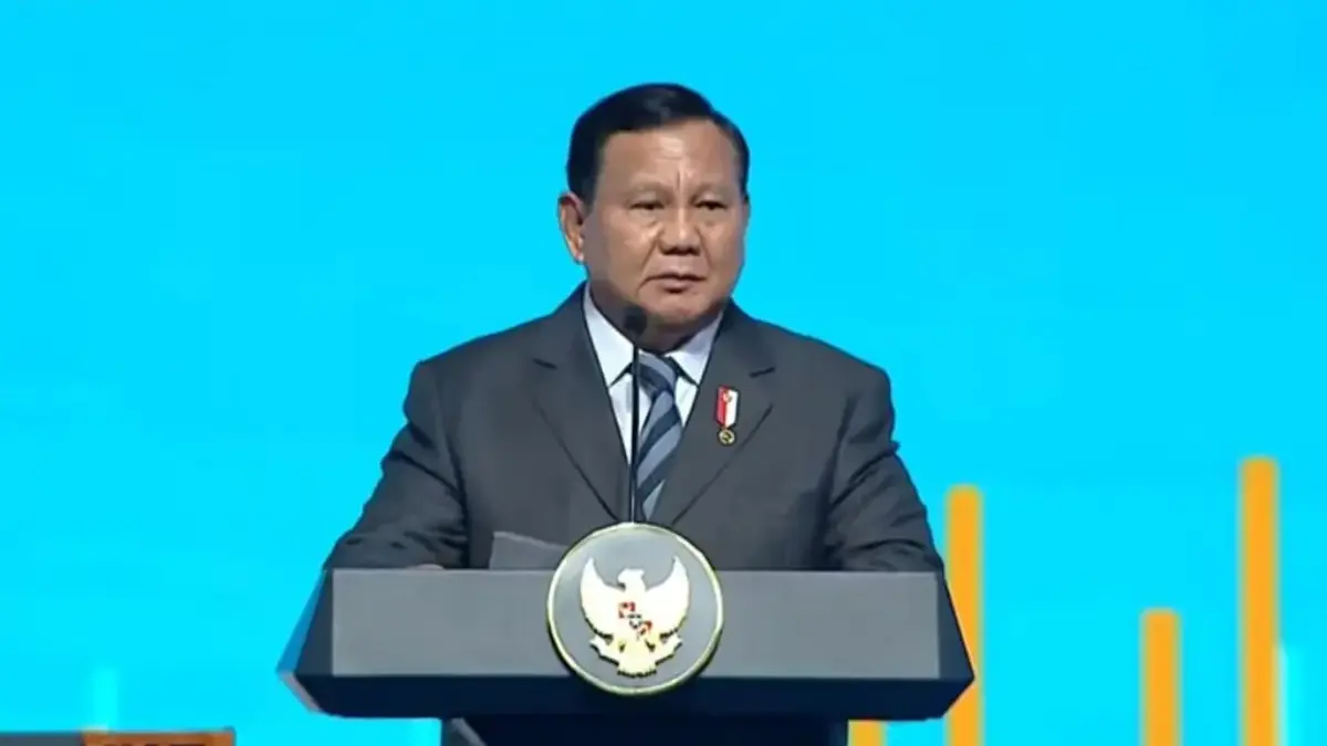 Presiden Prabowo Subianto dalam acara Indonesia-China Business Reception 2025 di Jakarta, Sabtu (24/5/2025) ma