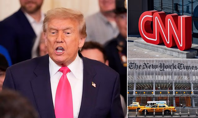Kolase Donald Trump. CNN daan The New York Times