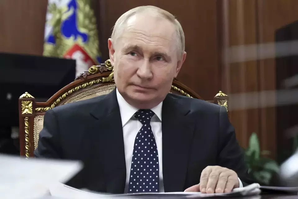 Presiden Rusia Vladimir Putin. (AP/Alexander Kazakov)