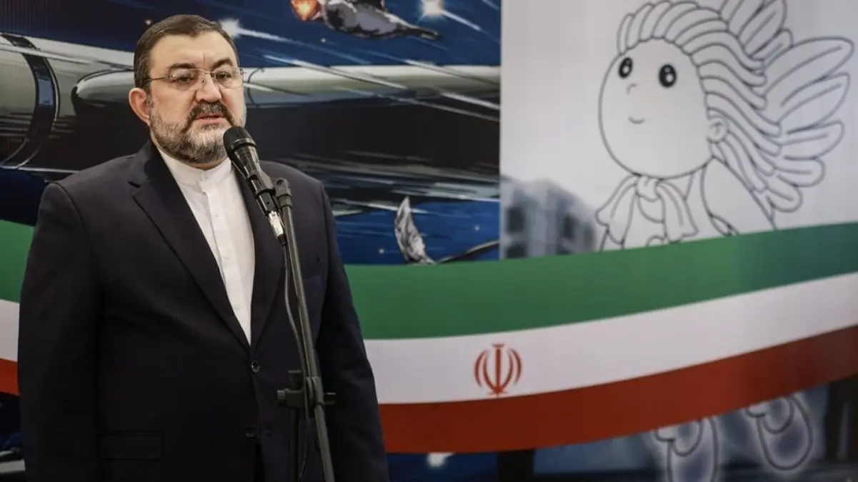 Duta Besar Iran untuk Indonesia Mohammad Boroujerdi menyampaikan keterangan pers terkait konflik negaranya den