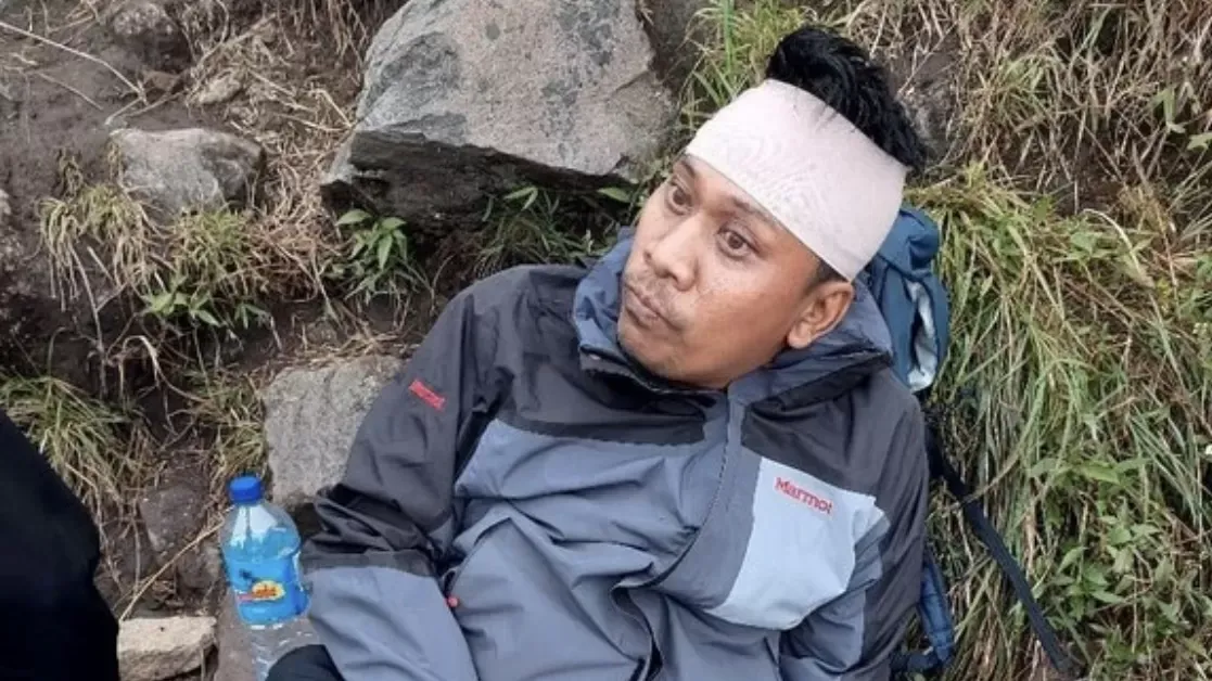 Pendaki asal Malaysia tergelincir di Gunung Rinjani (Foto: Cheyla/JP)