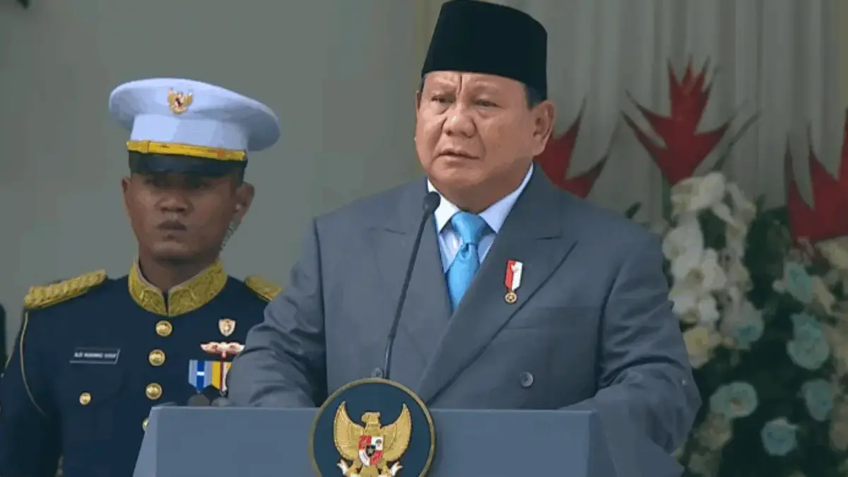 Presiden Prabowo Subianto dalam Upacara Peringatan Hari Lahir Pancasila di Gedung Pancasila, Jakarta, Senin (3