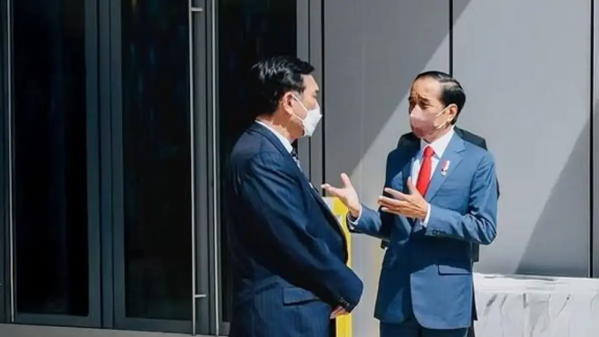 Ketua DEN Luhut Pandjaitan bertemu Presiden ke-7 Joko Widodo (IST)