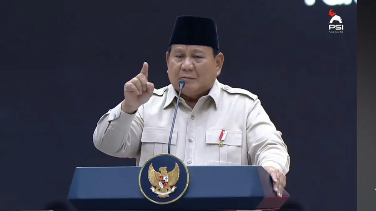 Prabowo: Terima Kasih Memilih Nama PSI, Ketua Partai Berat, Berdarah-darah Presiden Prabowo Subianto. (Tangkapan Layar Youtube Partai Solidaritas Indonesia)