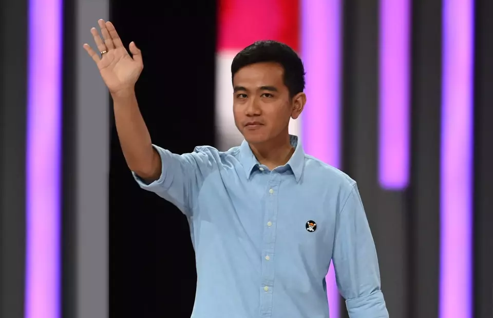 Gibran Rakabuming Raka saat tiba di lokasi Debat Keempat Pilpres 2024 di Jakarta Convent