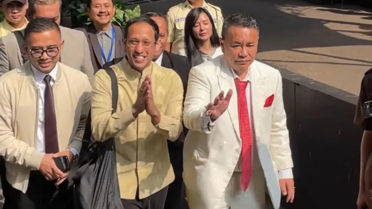 Mantan Menteri Pendidikan, Kebudayaan, Riset, dan Teknologi (Mendikbudristek), Nadiem Anwar Makarim, memenuhi