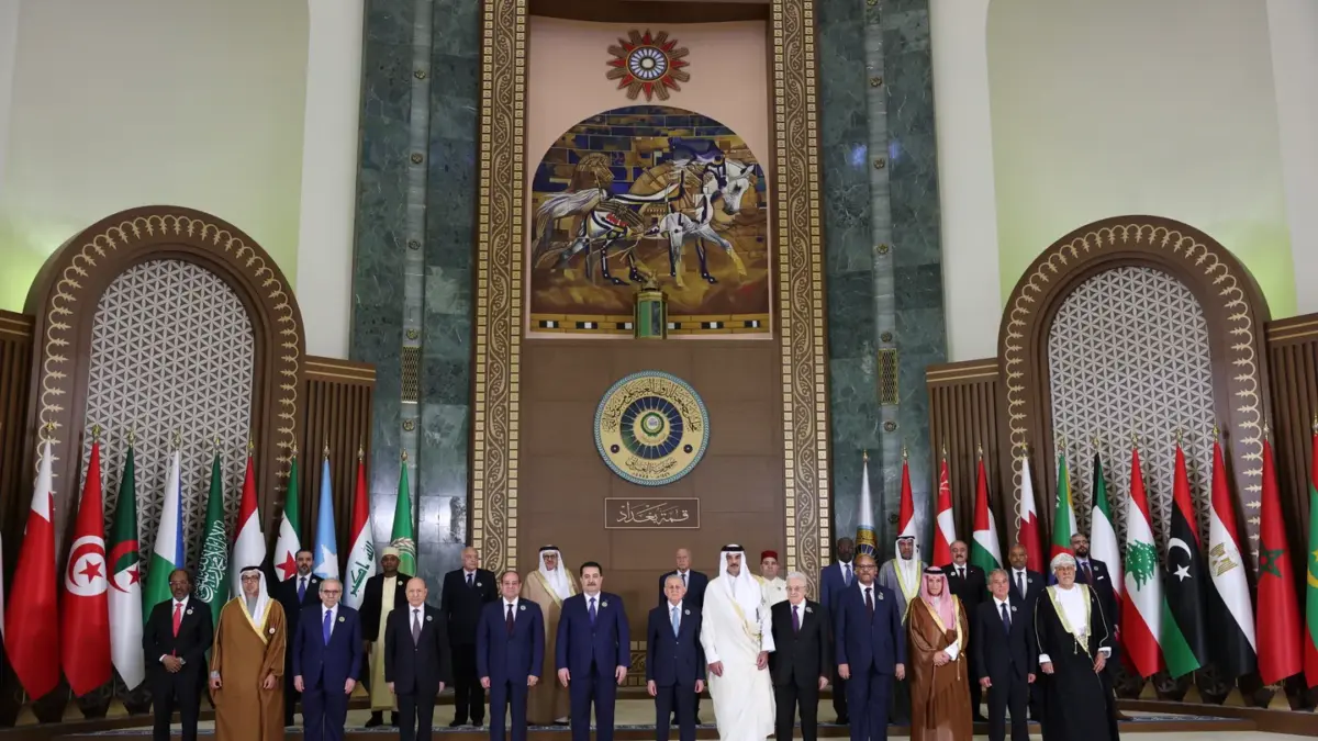 Para pemimpin Arab menghadiri KTT Liga Arab ke-34, di Bagdad, Irak, Sabtu, 17 Mei 2025. (AP)