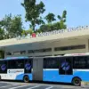 Armada Transjakarta di Halte Monumen Nasional. (Foto: PT Transportasi Jakarta/Transjakarta)