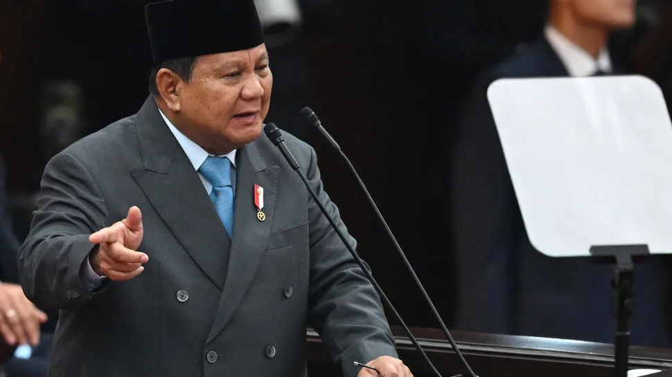 Presiden Prabowo Subianto menyampaikan pidato dalam Sidang Tahunan MPR RI dan Sidang Bersama DPR-DPD RI Tahun