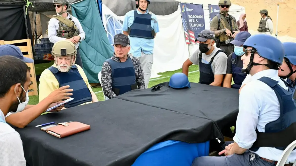 Utusan Presiden Donald Trump untuk Timur Tengah Steve Witkoff (bertopi MAGA)/FOTO via X @USAmbIsrael