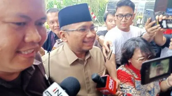 Mantan Menteri Agama, Yaqut Cholil Qoumas (Gus Yaqut) di Gedung Merah Putih KPK, Jakarta Selatan, Kamis (7/8/2