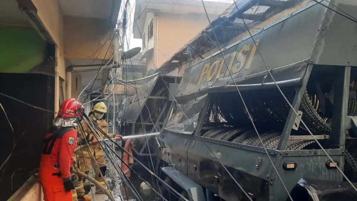 Kebakaran kantor gegana kramat. FOTO/command center damkar