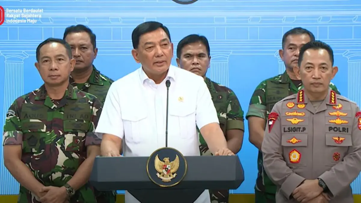 Keterangan Pers Menteri Pertahanan, Kantor Presiden, 31 Agustus 2025. (Tangkapan Layar Youtube)